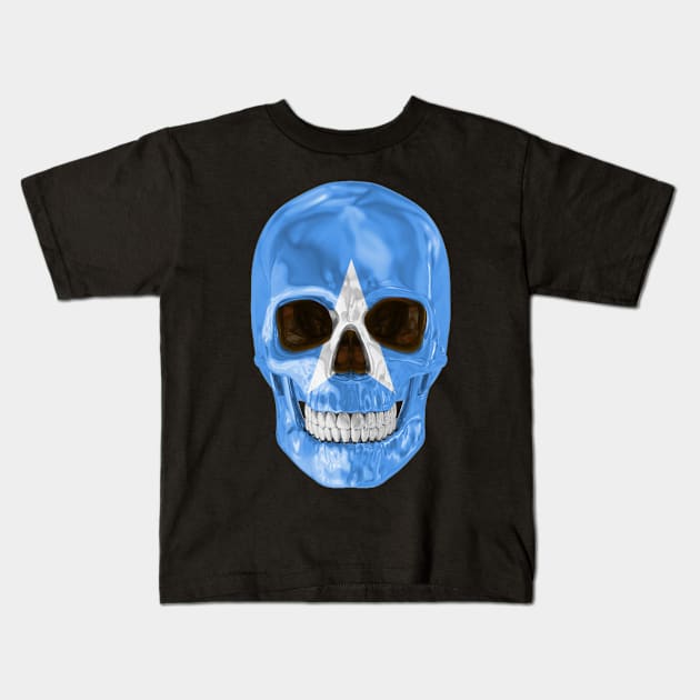 Somalia Flag Skull - Gift for Somali With Roots From Somalia Kids T-Shirt by Country Flags